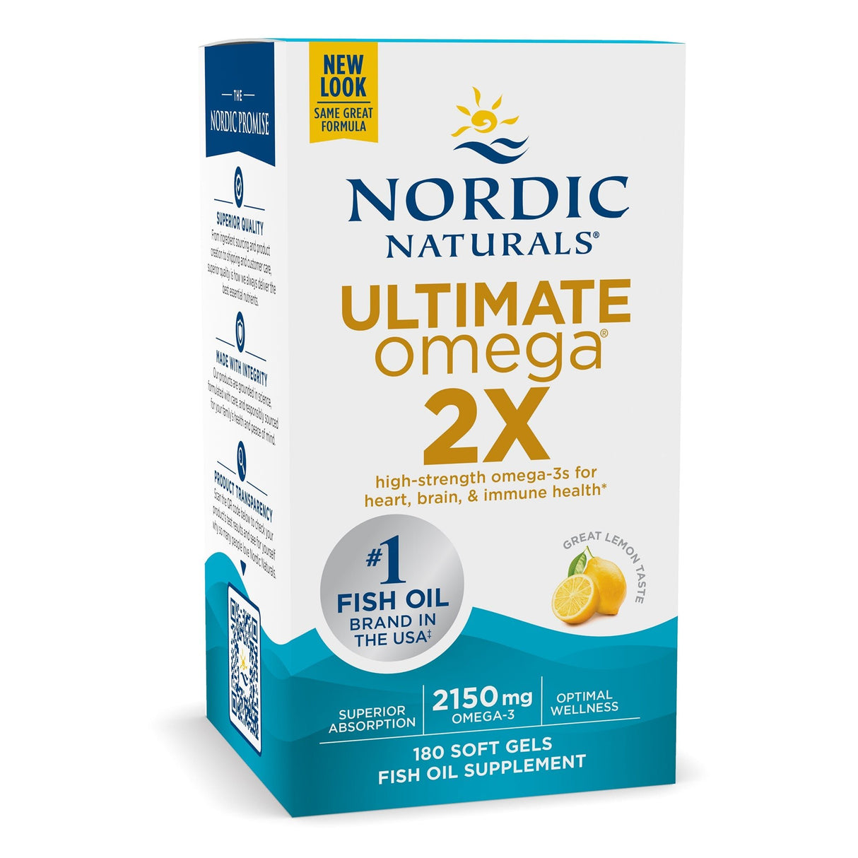 Kwasy Omega-3 Nordic Naturals Ultimate Omega 2X 180 softgels Lemon - Sklep Witaminki.pl
