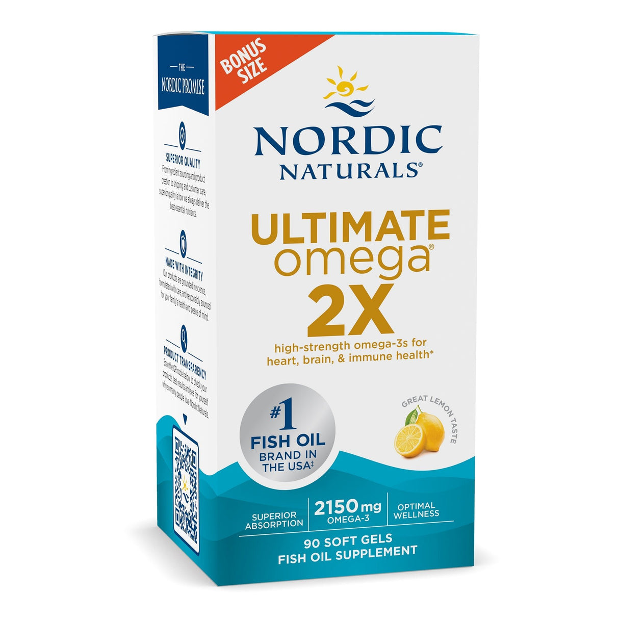 Kwasy Omega-3 Nordic Naturals Ultimate Omega 2X 90 softgels Lemon - Sklep Witaminki.pl