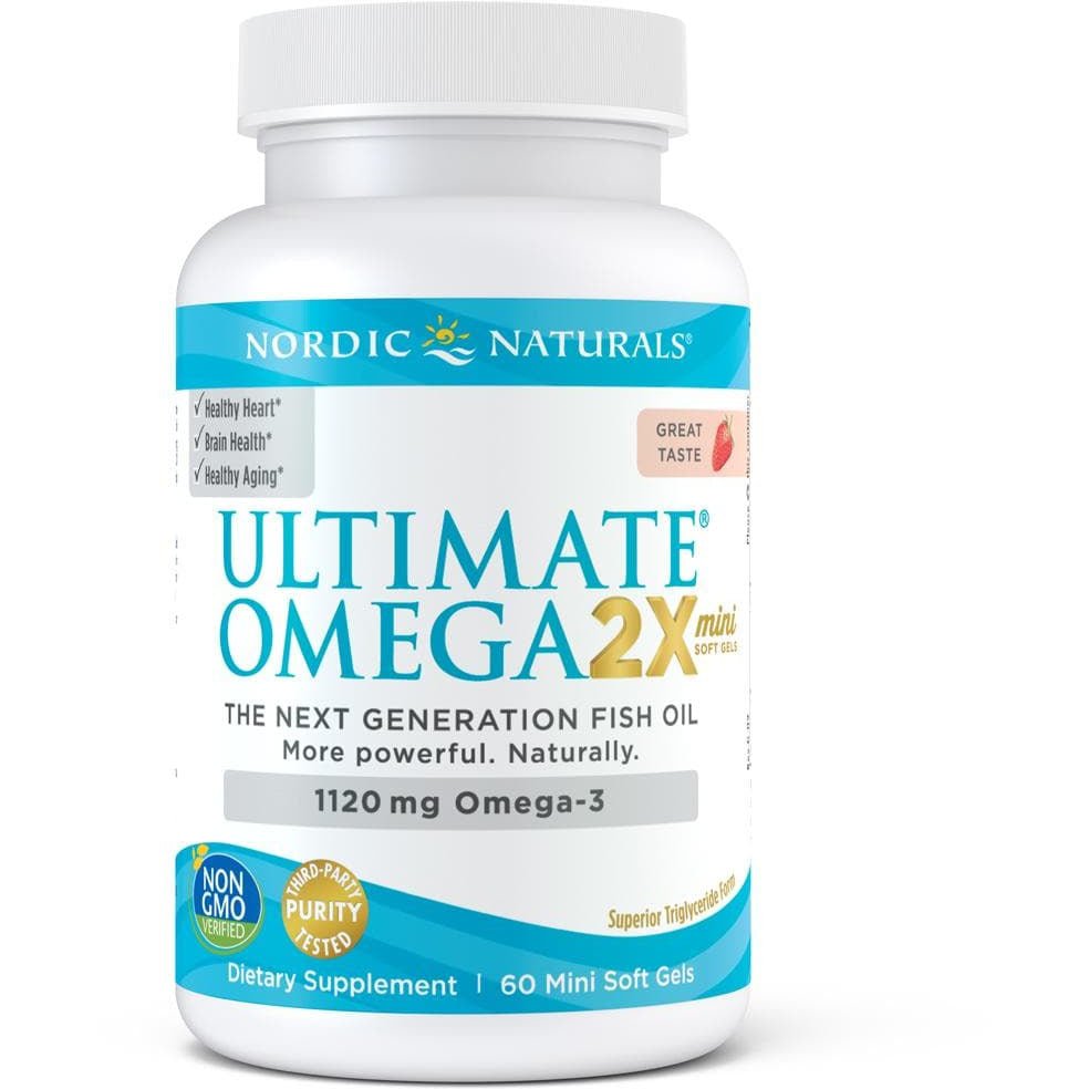 Kwasy Omega-3 Nordic Naturals Ultimate Omega 2X Mini 60 softgels Truskawka - Sklep Witaminki.pl
