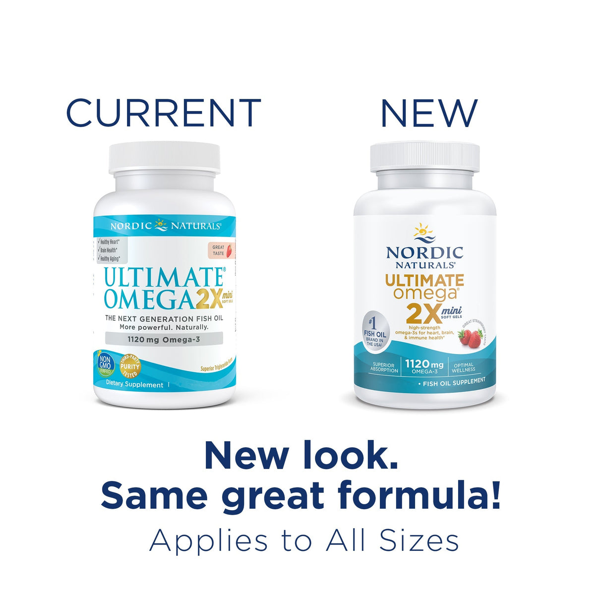 Kwasy Omega-3 Nordic Naturals Ultimate Omega 2X Mini 60 softgels Truskawka - Sklep Witaminki.pl