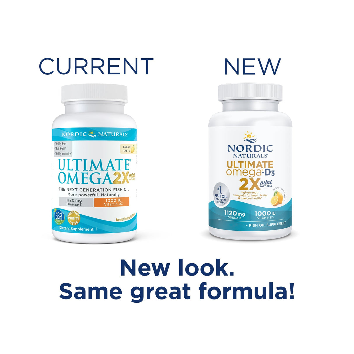 Kwasy Omega-3 Nordic Naturals Ultimate Omega 2X Mini with Vitamin D3 60 softgels Lemon - Sklep Witaminki.pl