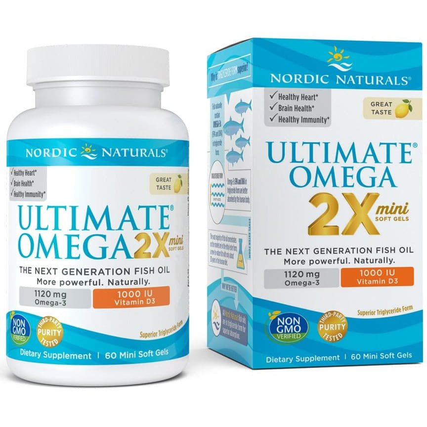 Kwasy Omega-3 Nordic Naturals Ultimate Omega 2X Mini with Vitamin D3 60 softgels Lemon - Sklep Witaminki.pl