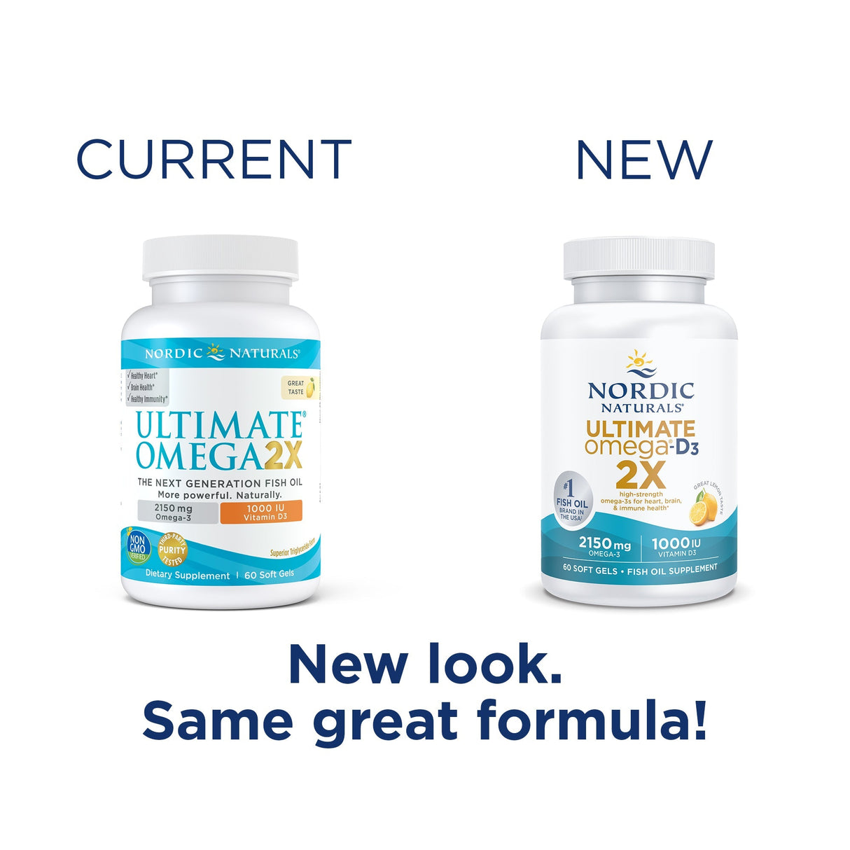 Kwasy Omega-3 Nordic Naturals Ultimate Omega 2X with Vitamin D3 60 softgels Cytryna - Sklep Witaminki.pl
