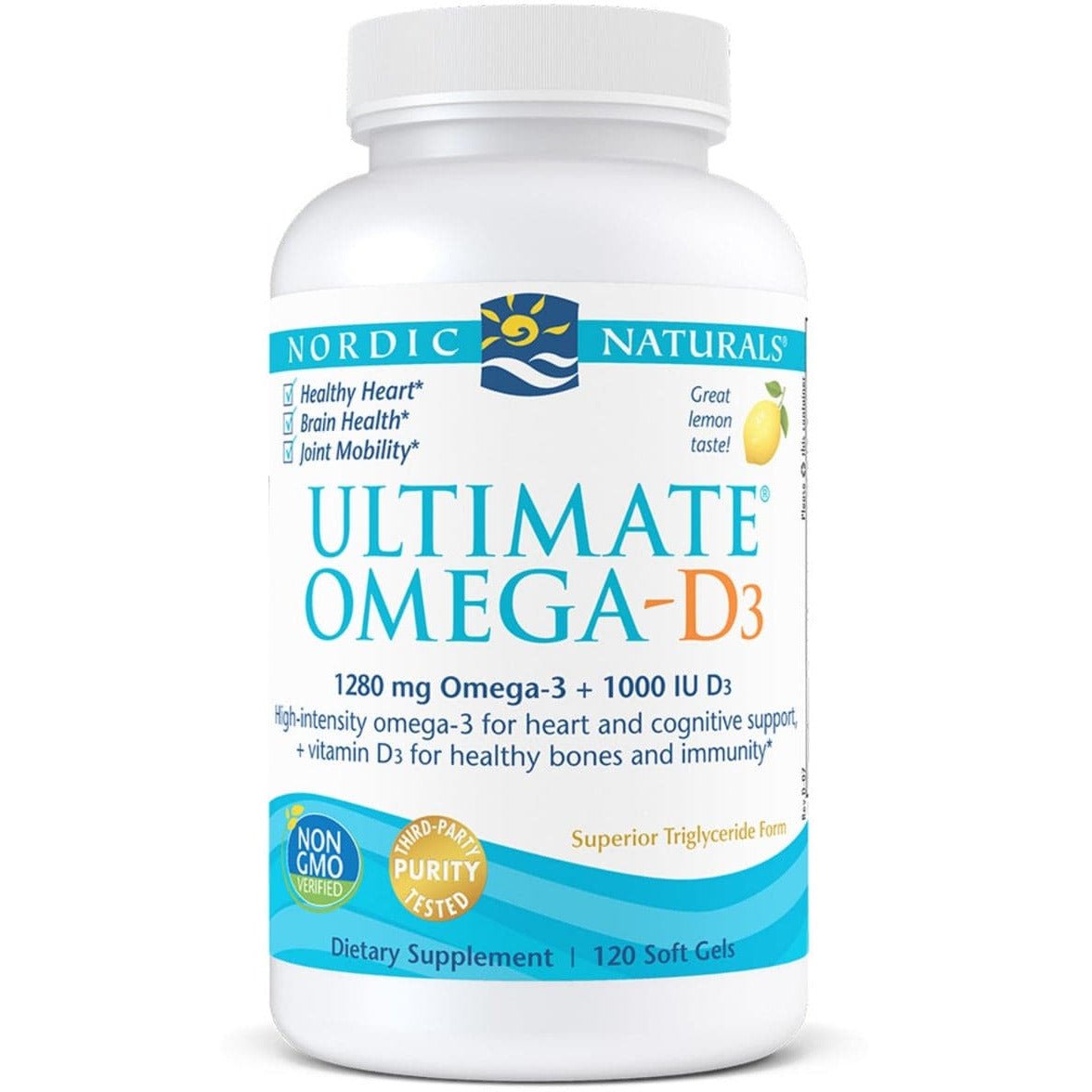 Kwasy Omega-3 Nordic Naturals Ultimate Omega-D3 Softgels 120 softgels Cytryna - Sklep Witaminki.pl