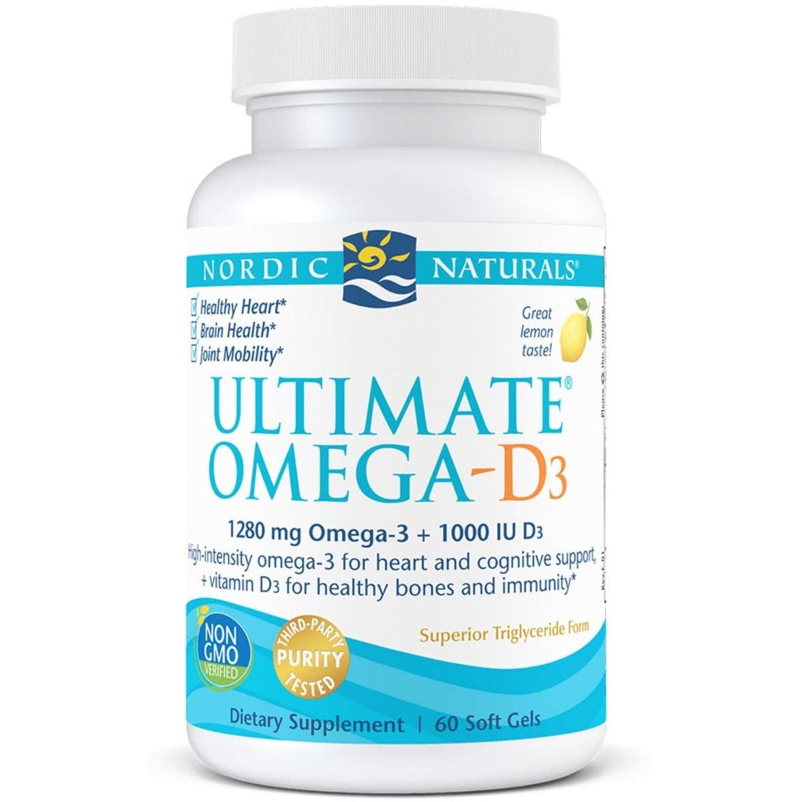 Kwasy Omega-3 Nordic Naturals Ultimate Omega-D3 Softgels 60 softgels Cytryna - Sklep Witaminki.pl