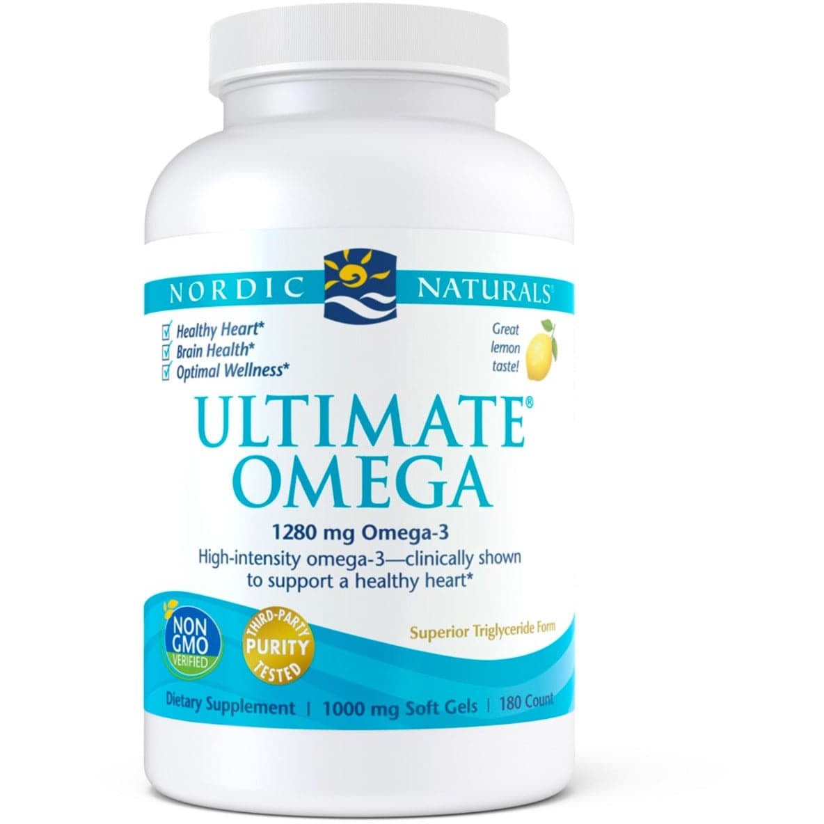 Kwasy Omega-3 Nordic Naturals Ultimate Omega Softgels 180 softgels Cytryna - Sklep Witaminki.pl
