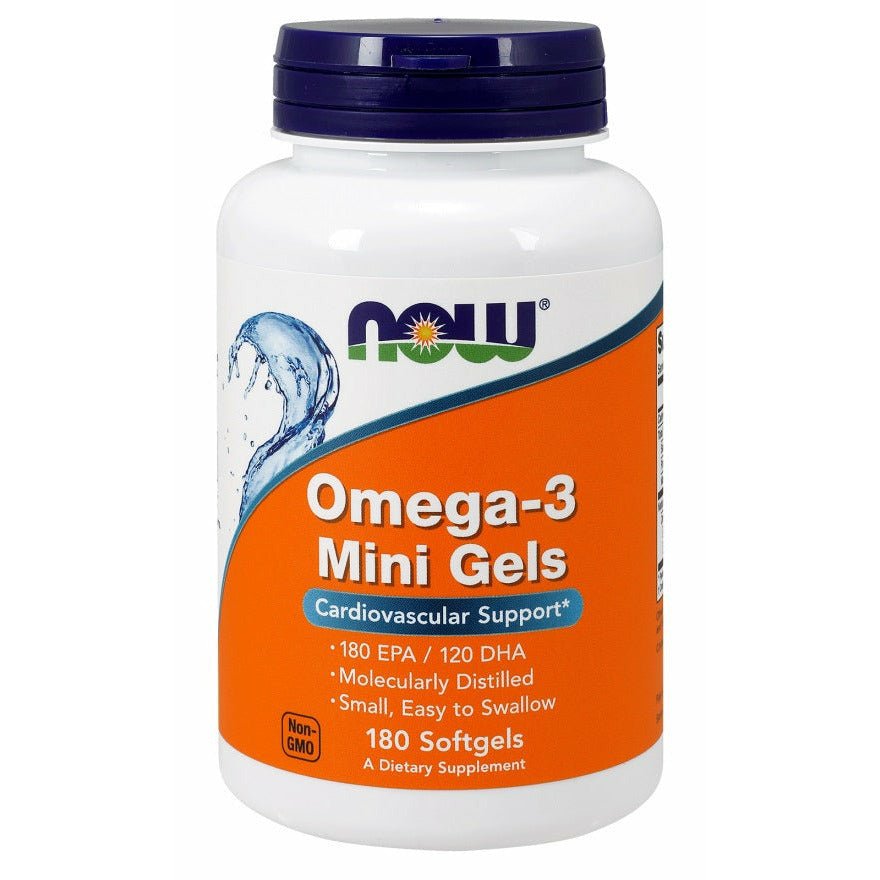 NOW Foods Omega - 3 Mini Gels 180 softgels Kwasy Omega - 3 - Sklep Witaminki.pl