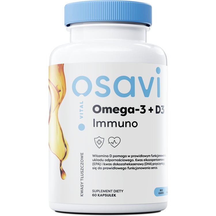 Osavi Omega - 3 + D3 Immuno Cytryna 60 softgels Kwasy Omega - 3 - Sklep Witaminki.pl