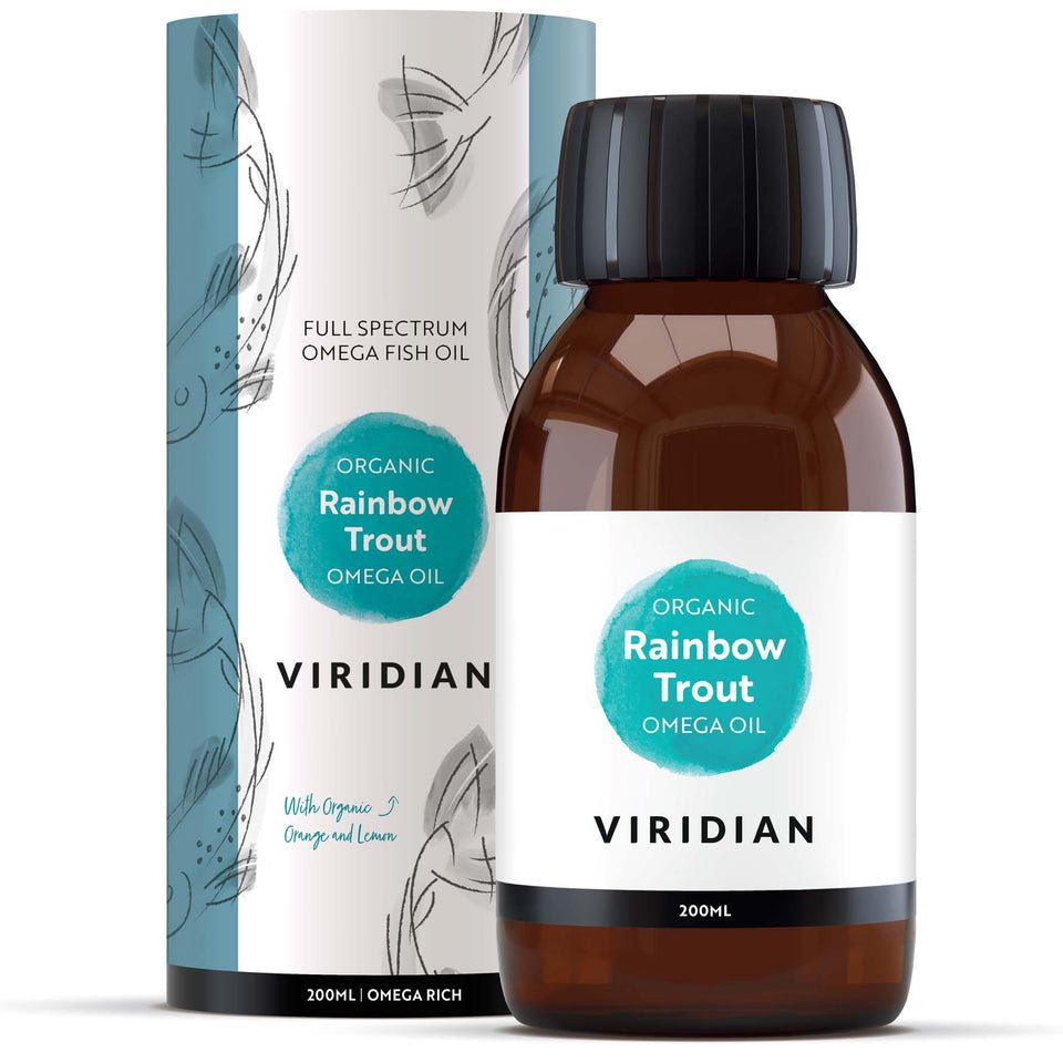 Viridian Organic Rainbow Trout Omega Oil 200 ml Kwasy Omega - 3 - Sklep Witaminki.pl