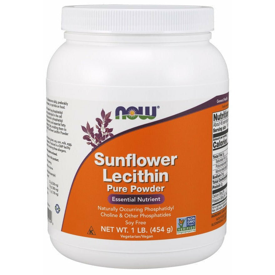 NOW Foods Sunflower Lecithin Pure Powder 454 g Lecytyna Słonecznikowa - Sklep Witaminki.pl