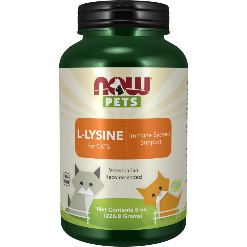 NOW Pets L - Lysine for Cats 226g Lizyna dla kota - Sklep Witaminki.pl