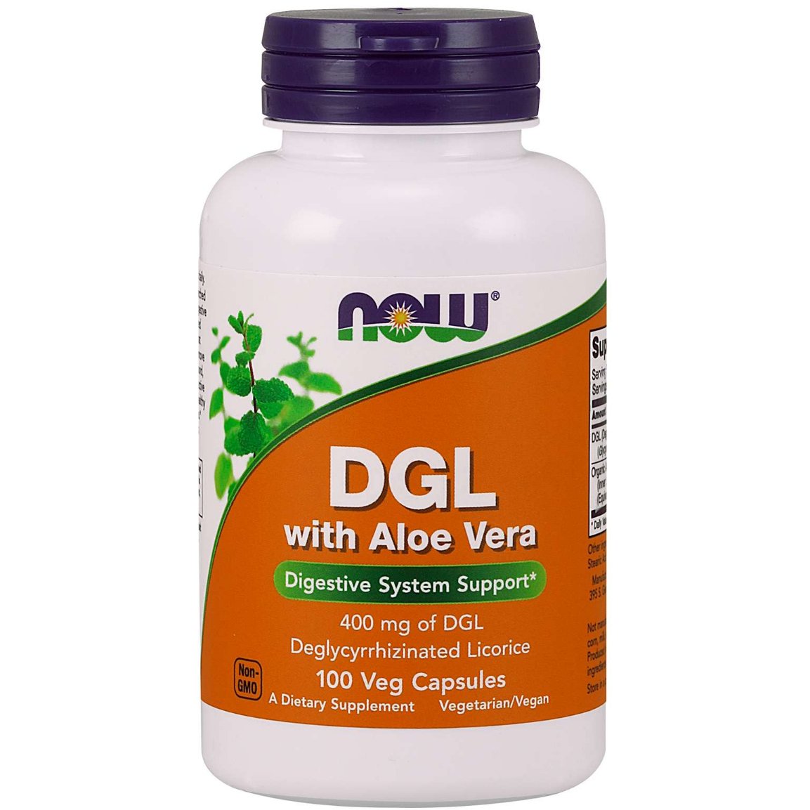 NOW Foods DGL with Aloe Vera 100 vcaps Lukrecja - Sklep Witaminki.pl