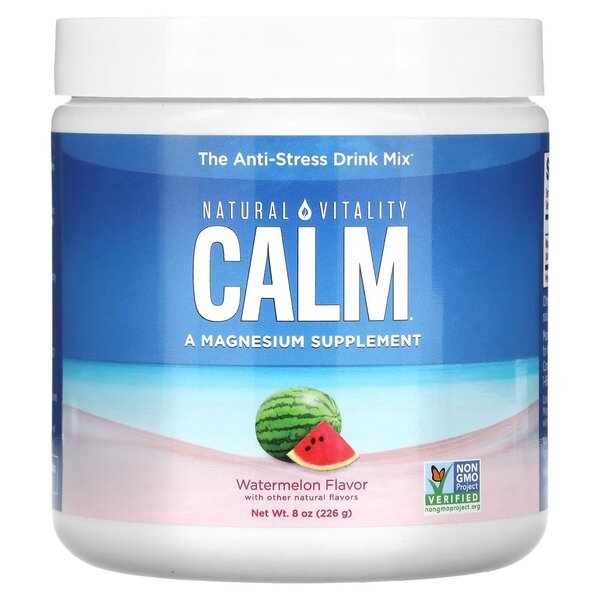 Magnez Natural Vitality Calm Magnesium Powder Watermelon 226 g - Sklep Witaminki.pl