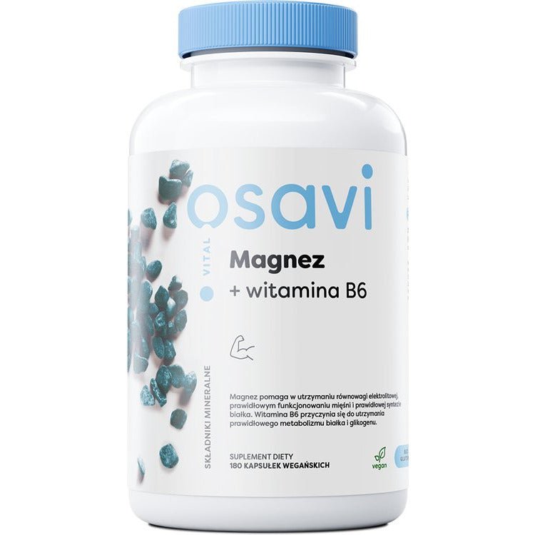 Osavi Magnez + Witamina B6 180 vegan caps Magnez - Sklep Witaminki.pl