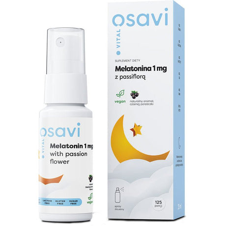 Melatonina Osavi Melatonina z Passiflorą Spray Doustny 1mg Czarna Porzeczka 25 ml - Sklep Witaminki.pl