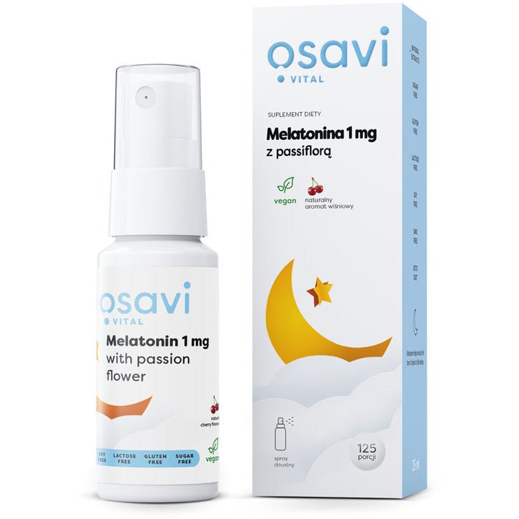 Melatonina Osavi Melatonina z Passiflorą Spray Doustny 1mg Wiśnia 25 ml - Sklep Witaminki.pl
