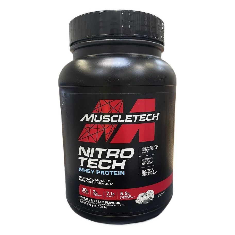 MuscleTech Nitro - Tech Cookies & Cream 908 g Odżywka Białkowa - Sklep Witaminki.pl