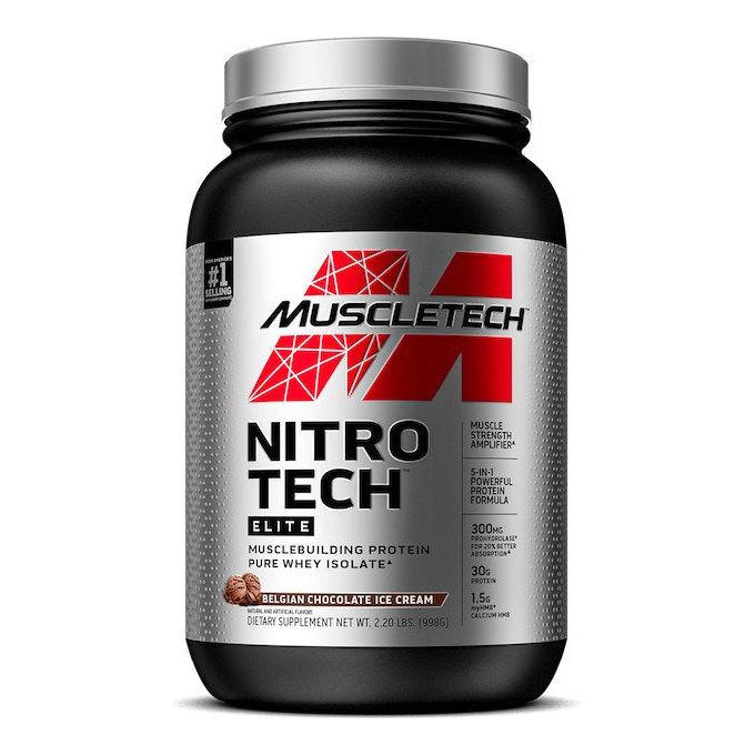 MuscleTech Nitro - Tech Elite 998 g Belgian Chocolate Ice Cream Odżywka Białkowa - Sklep Witaminki.pl