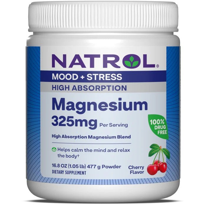 Natrol High Absorption Magnesium 325 mg 477 g Cherry Magnez - Sklep Witaminki.pl