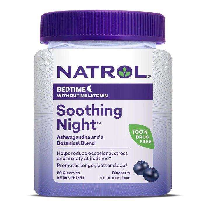 Natrol Soothing Night 50 gummies Blueberry Kompleks na sen - Sklep Witaminki.pl