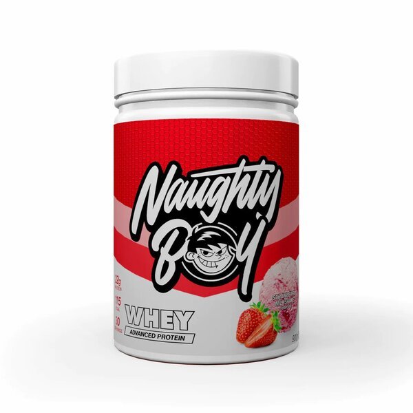 Naughty Boy Advanced Whey 900 g Strawberry Milkshake Odżywka Białkowa - Sklep Witaminki.pl