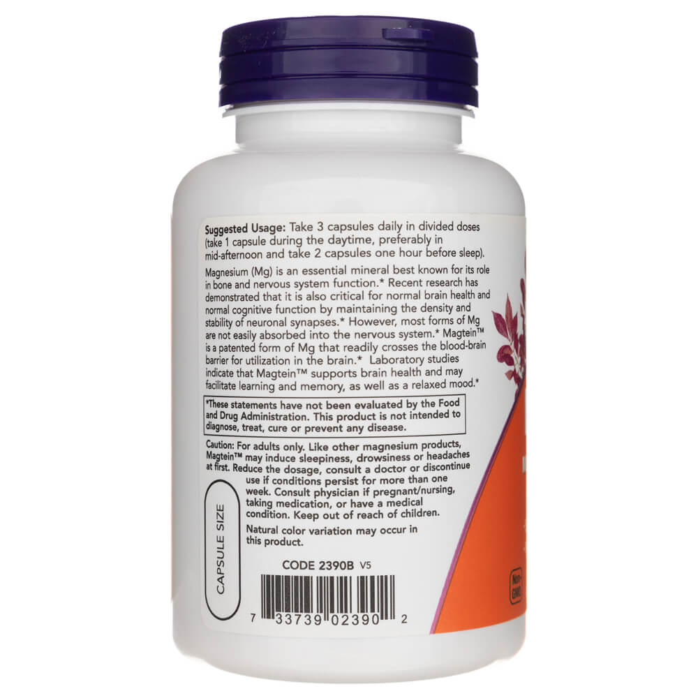 NOW Foods Magtein L - Treonian Magnezu 90 caps Magnez - Sklep Witaminki.pl