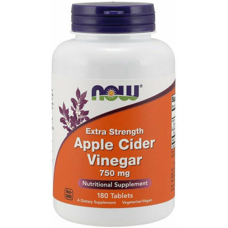 Ocet Jabłkowy NOW Foods Apple Cider Vinegar 750 mg Extra Strength 180 tabs - Sklep Witaminki.pl