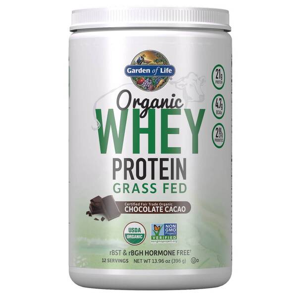 Garden of Life Organic Whey Protein Grass Fed Chocolate Cacao 396 g Odżywka Białkowa - Sklep Witaminki.pl