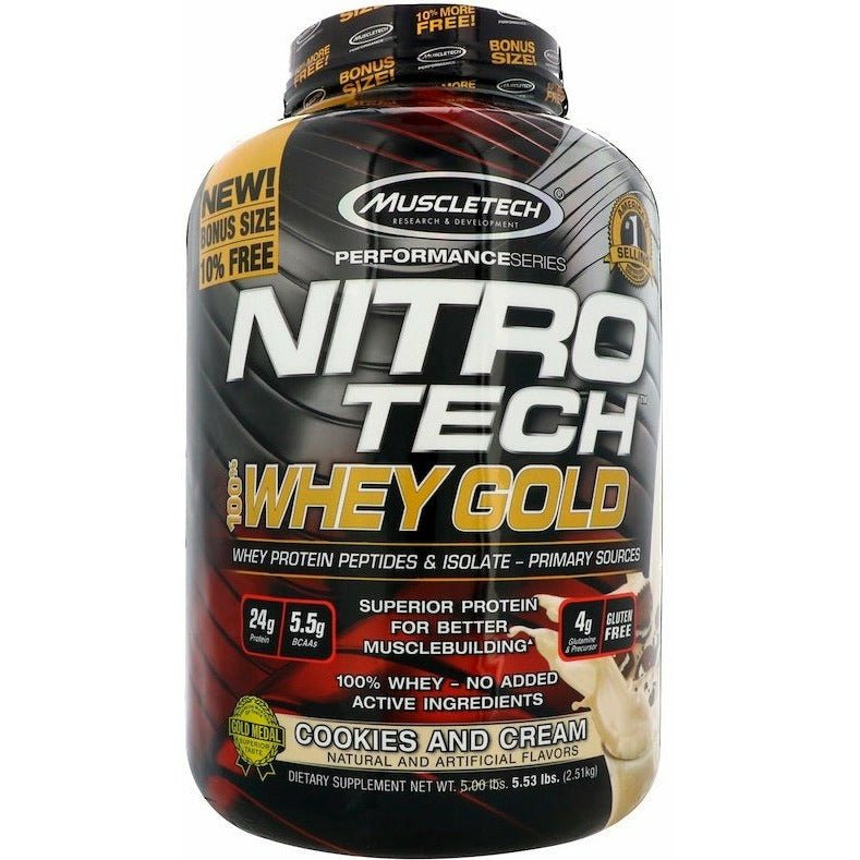MuscleTech Nitro - Tech 100% Whey Gold Cookies and Cream 2500 g Odżywka Białkowa - Sklep Witaminki.pl