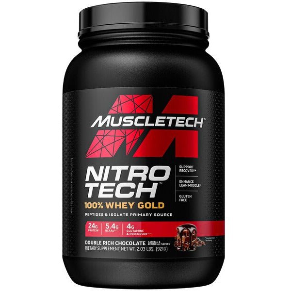 MuscleTech Nitro - Tech 100% Whey Gold Double Rich Chocolate 921 g Odżywka Białkowa - Sklep Witaminki.pl