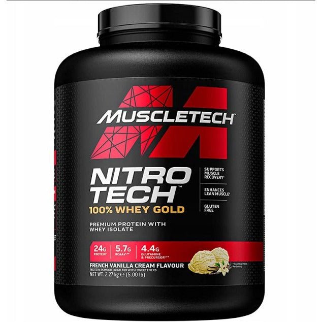 MuscleTech Nitro - Tech 100% Whey Gold French Vanilla Cream 2270 g Odżywka Białkowa - Sklep Witaminki.pl