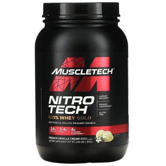 MuscleTech Nitro - Tech 100% Whey Gold French Vanilla Cream 907 g Odżywka Białkowa - Sklep Witaminki.pl