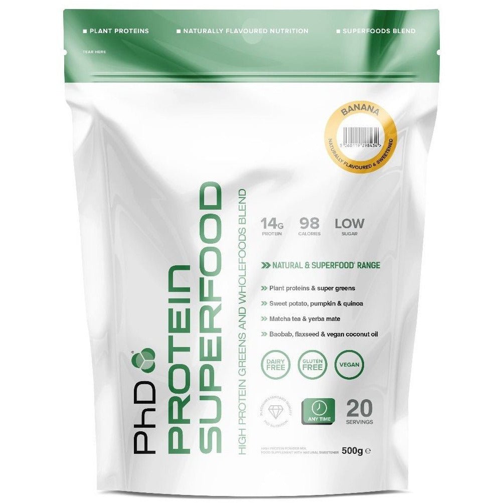 PhD Protein Superfood Banana 500 g Odżywka Białkowa - Sklep Witaminki.pl
