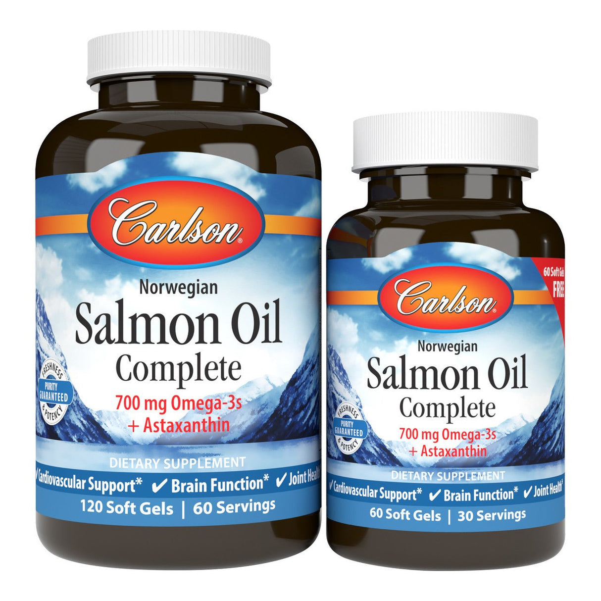 Olej z Łososia Carlson Labs Norwegian Salmon Oil Complete 120 + 60 softgels - Sklep Witaminki.pl