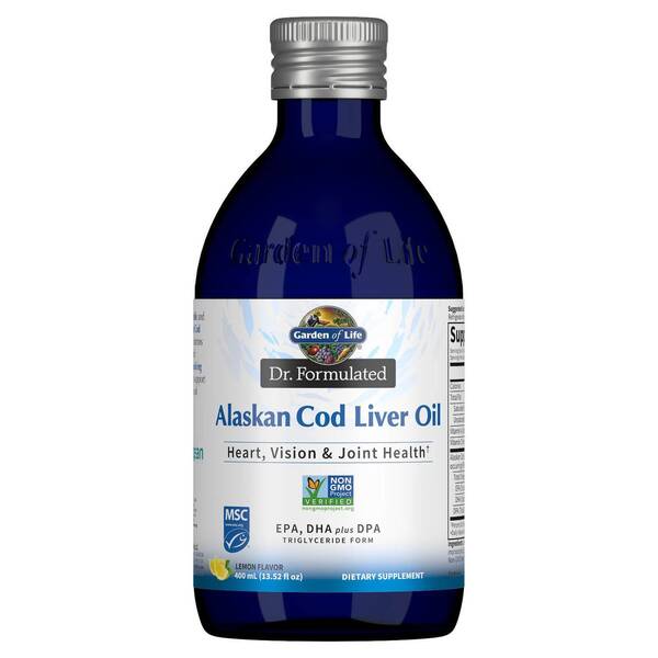 Garden of Life Dr. Formulated Alaskan Cod Liver Oil 400 ml Lemon Olej z Wątroby Dorsza - Sklep Witaminki.pl