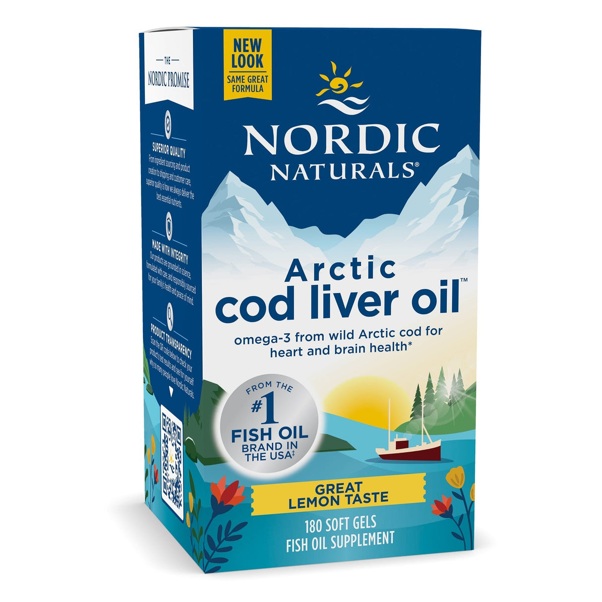 Nordic Naturals Arctic Cod Liver Oil Softgels 180 softgels Cytryna Olej z Wątroby Dorsza - Sklep Witaminki.pl