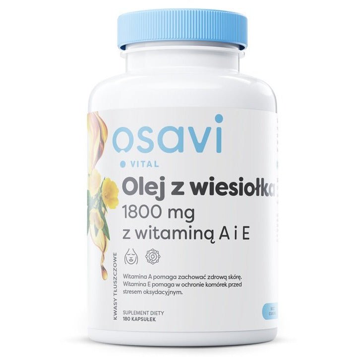 Olej z Wiesiołka Osavi Olej z Wiesiołka z Witaminą A i E 1800mg 180 softgels - Sklep Witaminki.pl