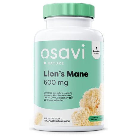 Osavi Lion’s Mane (Nature) 600mg 60 vcaps - Sklep Witaminki.pl