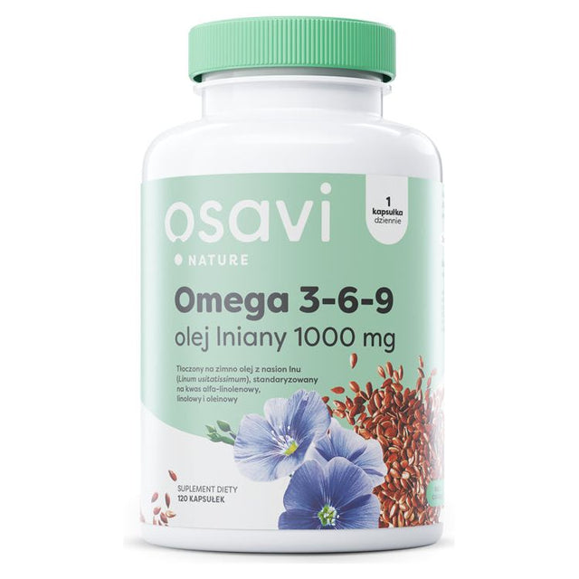 Osavi Omega 3-6-9 Olej Lniany 1000mg 120 softgels - Sklep Witaminki.pl