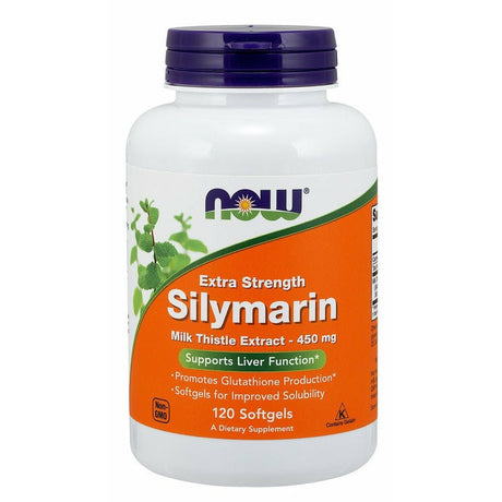 Ostropest Plamisty NOW Foods Silymarin Milk Thistle Extract Extra Strength 120 softgels - Sklep Witaminki.pl