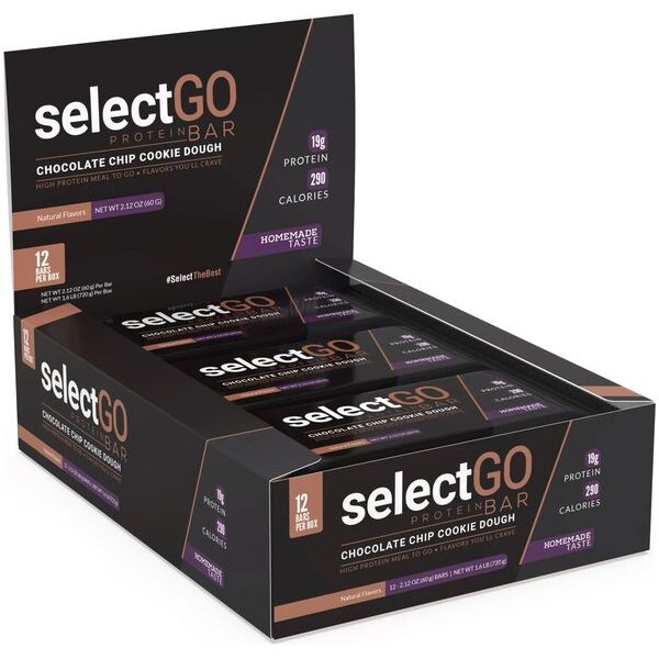 PEScience SelectGo Protein Bar 12 x 60 g Chocolate Chip Cookie Dough Baton proteinowy - Sklep Witaminki.pl
