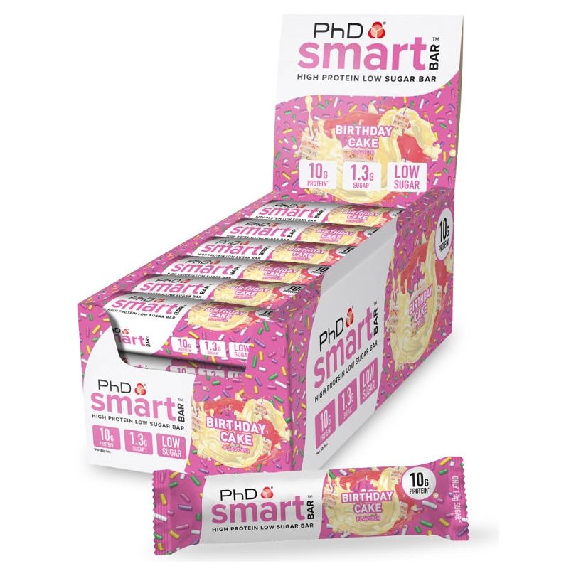 PhD Smart Bar 24 x 32 g Birthday Cake Baton proteinowy - Sklep Witaminki.pl