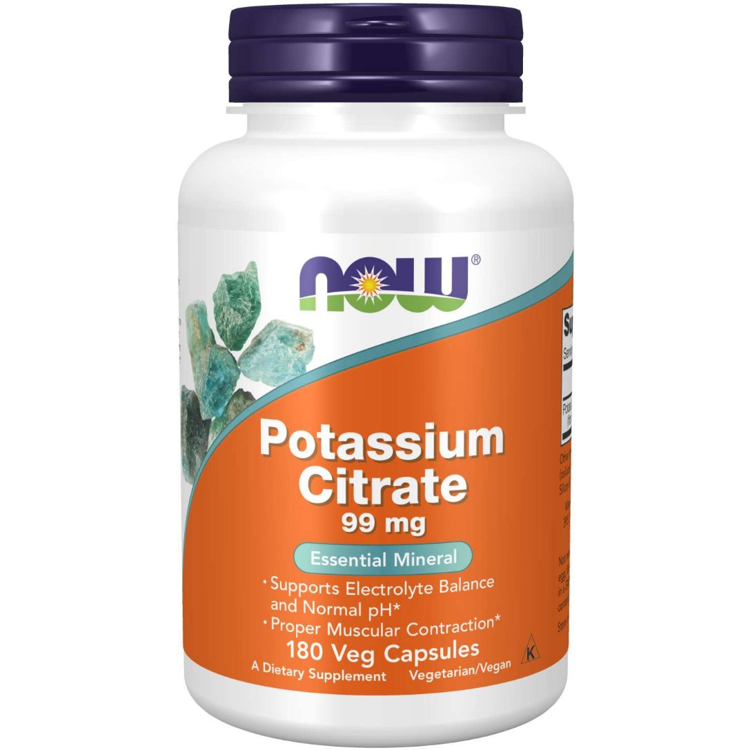 Potas NOW Foods Potassium Citrate 99 mg 180 vcaps - Sklep Witaminki.pl