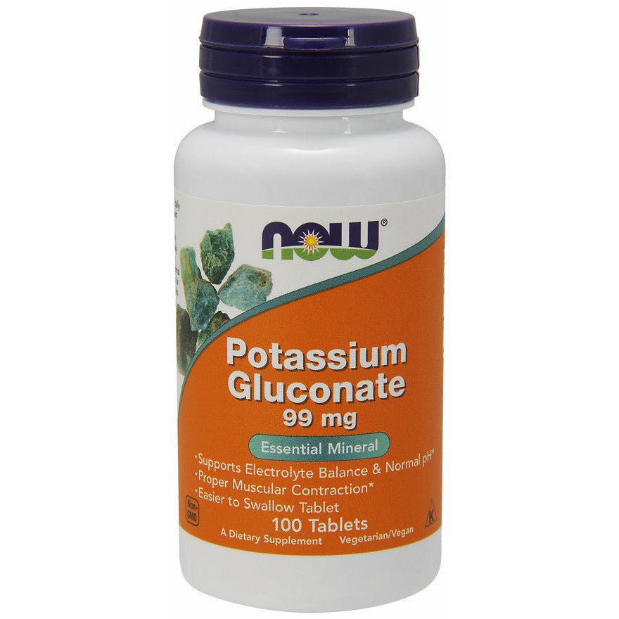 Potas NOW Foods Potassium Gluconate 99 mg 100 tablets - Sklep Witaminki.pl