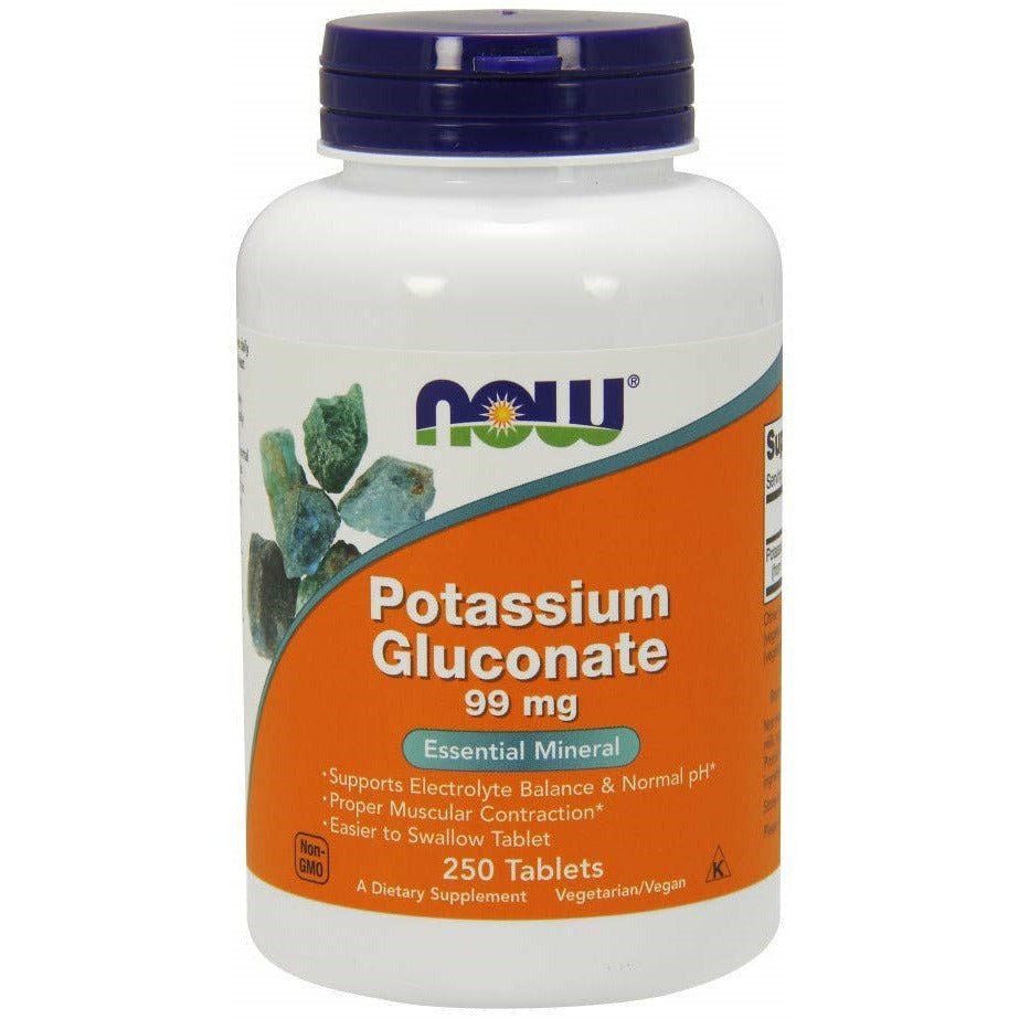 Potas NOW Foods Potassium Gluconate 99 mg 250 tabs - Sklep Witaminki.pl