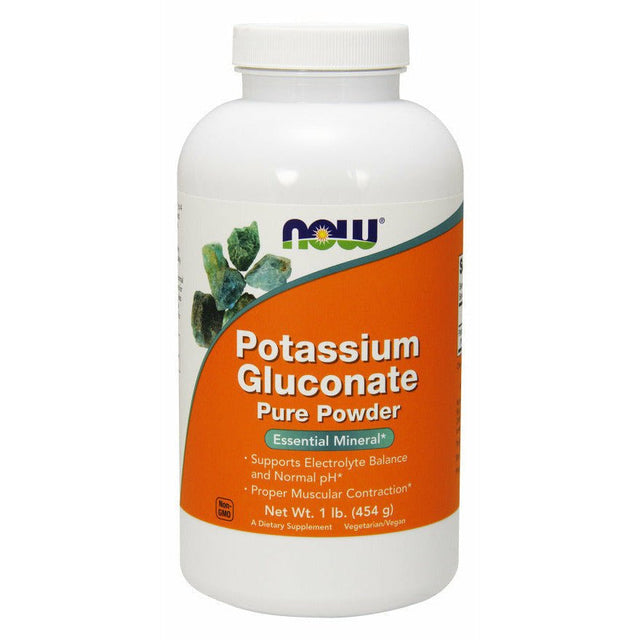 Potas NOW Foods Potassium Gluconate Pure Powder 454 g - Sklep Witaminki.pl