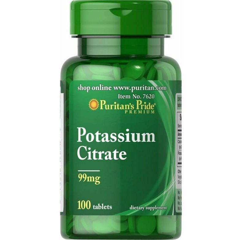 Puritan's Pride Potassium Citrate 99 mg 100 tabs Potas - Sklep Witaminki.pl
