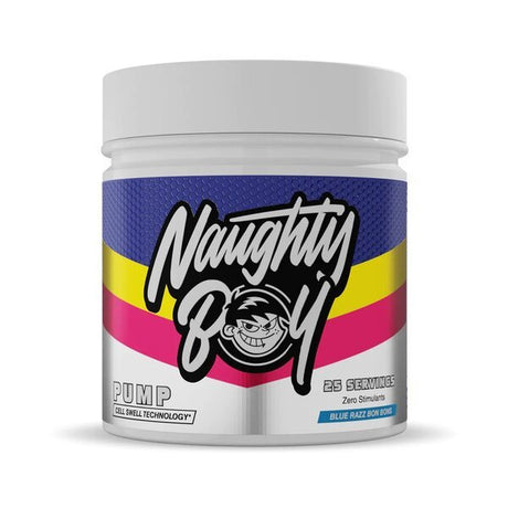 Pre-Workout Naughty Boy Pump Blue Razz Bon Bons 400g - Sklep Witaminki.pl
