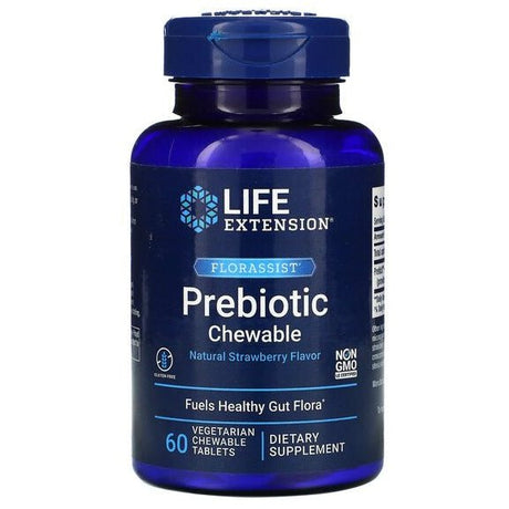 Prebiotyk Life Extension Florassist Prebiotic Chewable Natural Strawberry 60 vegetarian chewable tabs - Sklep Witaminki.pl
