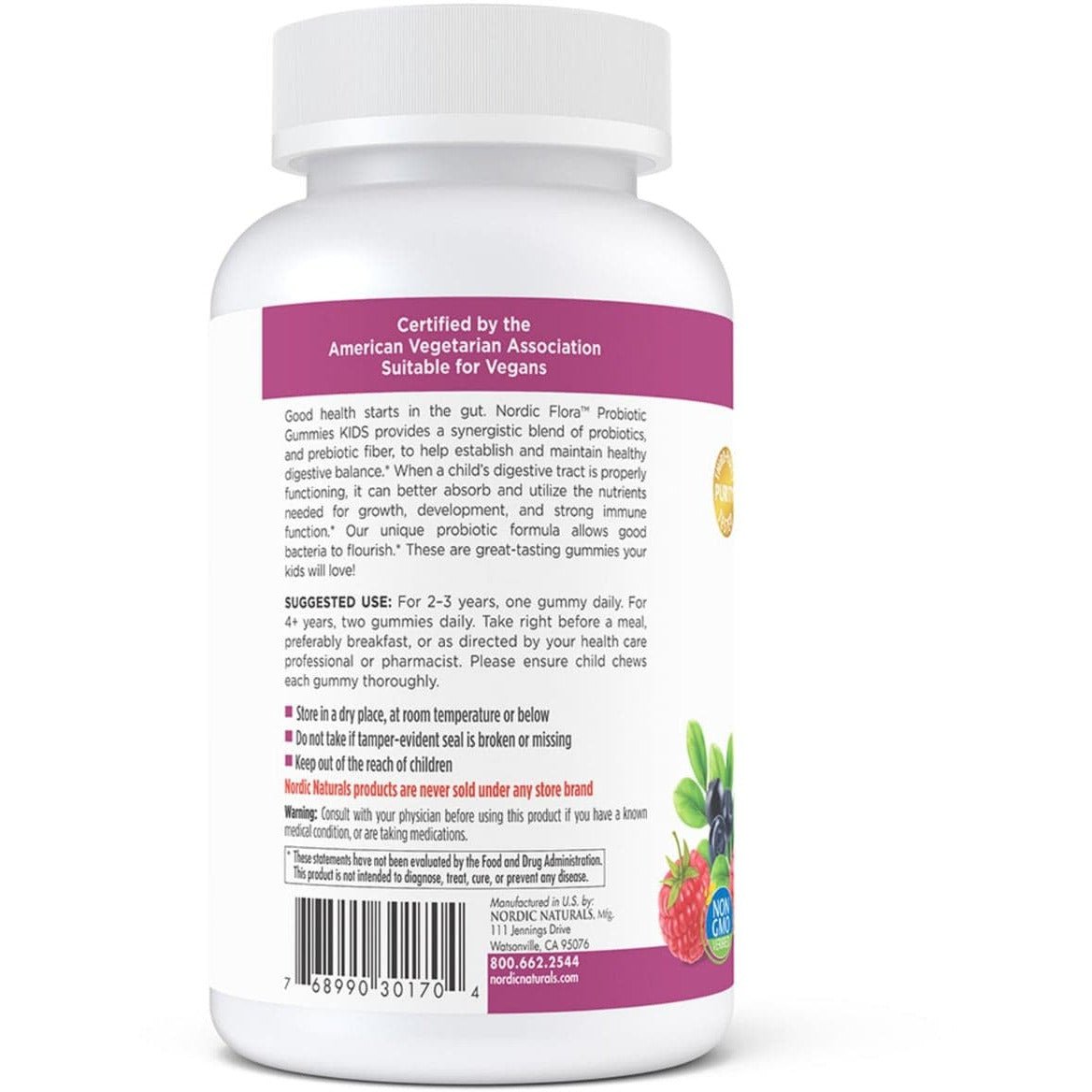 Probiotyk dla Dzieci Nordic Naturals Kids Nordic Flora Probiotic Gummies 60 gummies Owoce Leśne - Sklep Witaminki.pl